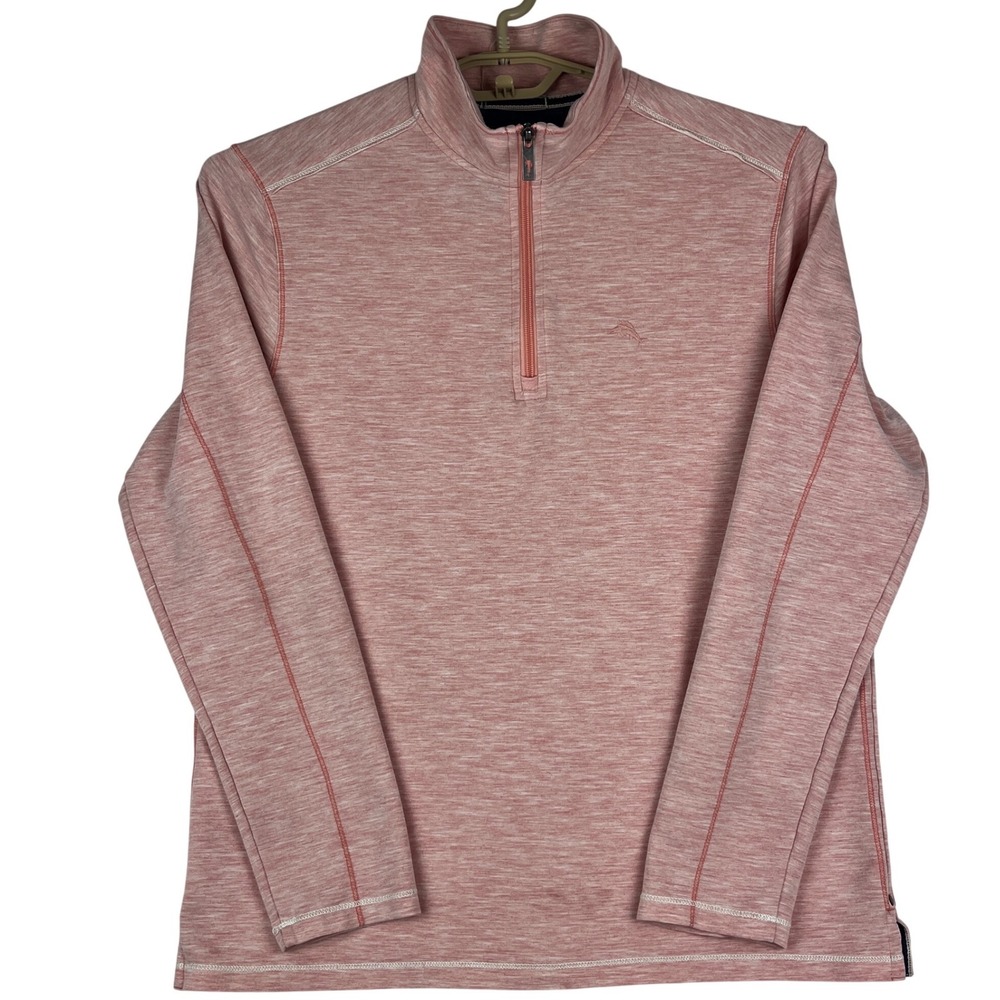 Tommy Bahama 1/4 Zip Pullover Small S/P Pink Performance Stretch Lightweight‎